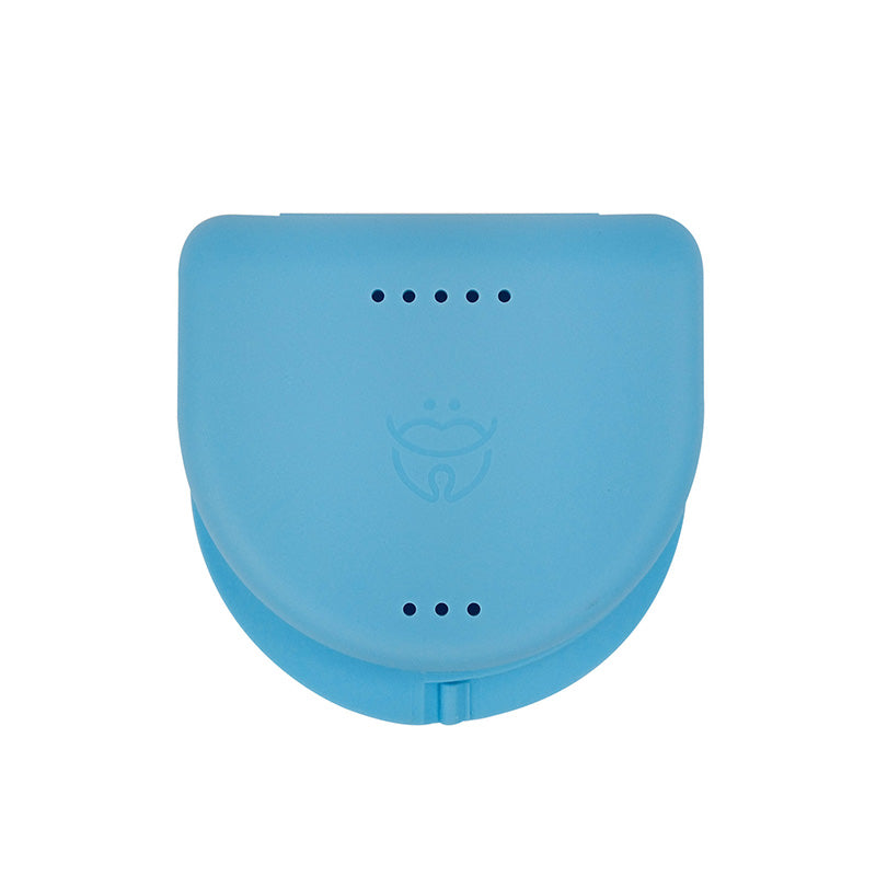 Assorted LD Dental Disposables medium denture and retainer boxes in a pack of 10 for secure storage and transport.