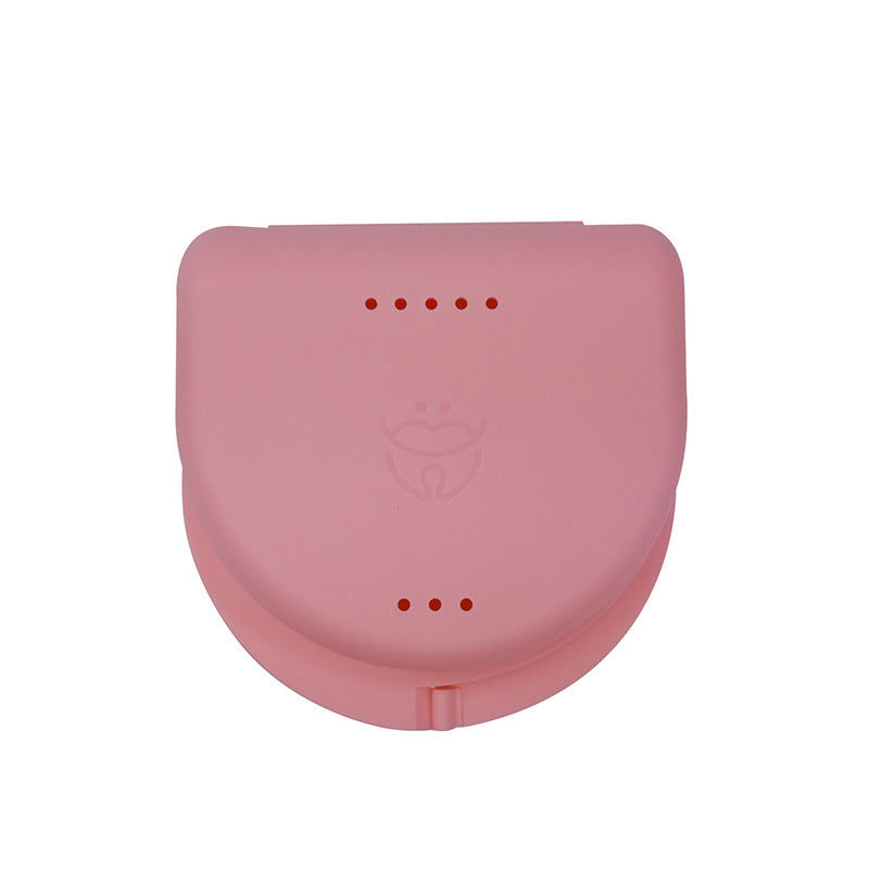 Assorted LD Dental Disposables medium denture and retainer boxes for safe storage of dental appliances.