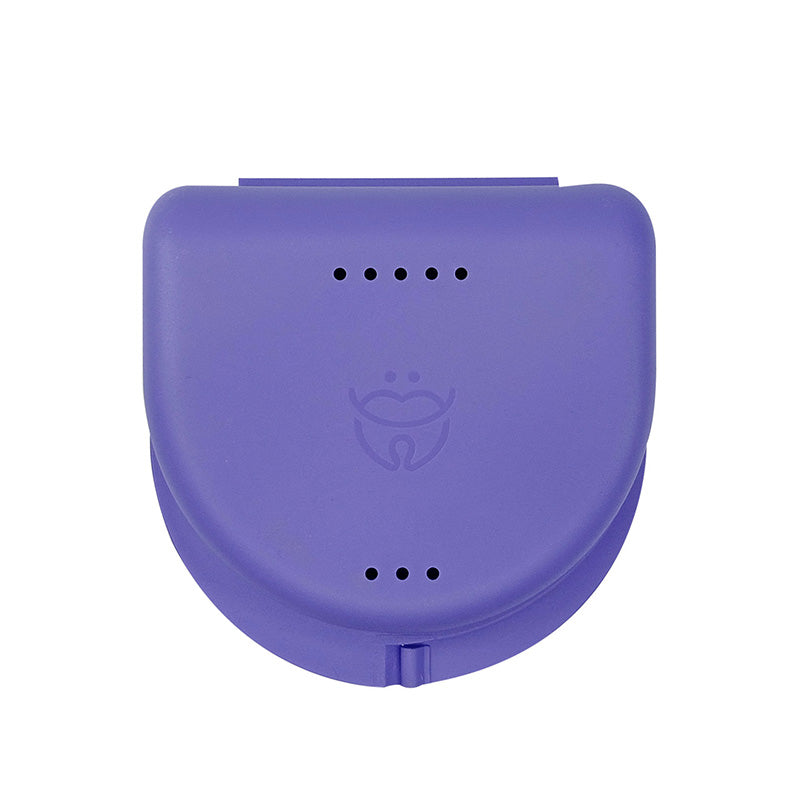 Assorted LD Dental Disposables medium retainer and denture boxes in a pack of ten, designed for storing dental appliances.