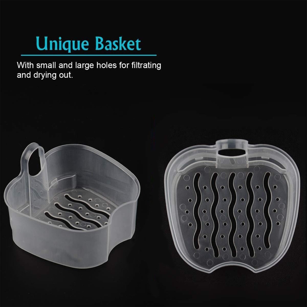 Blue LD Denture Box with inner tray for storing dentures and retainers, made by LD - Dental Disposables.