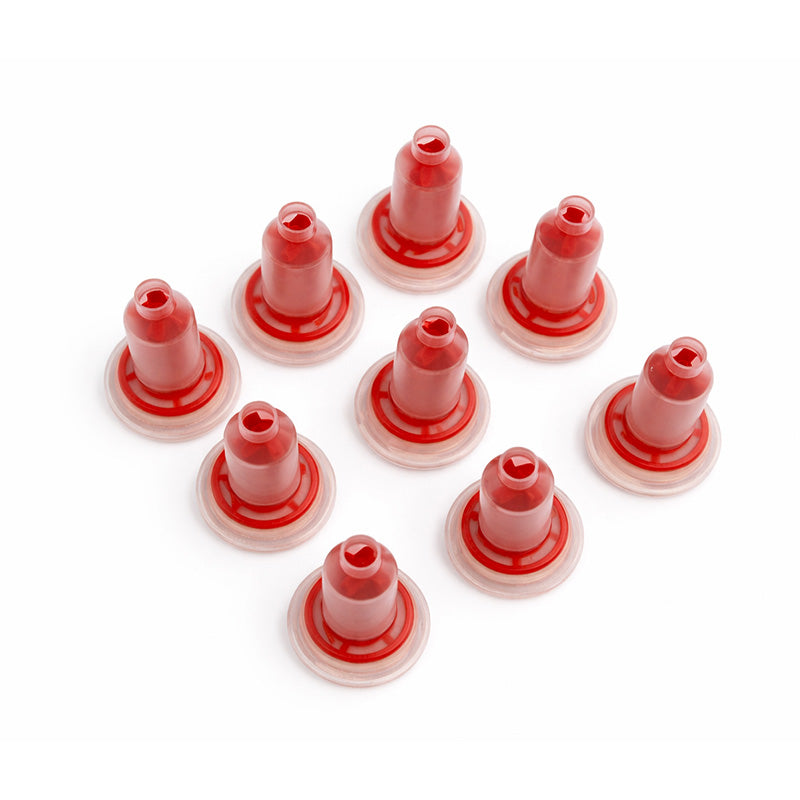 LD Dental Disposables Penta Red Mixing Tips 1:4 for dispensing guns, shown in a pack of 50 with red color and precise tip design.