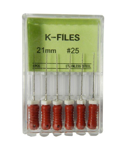 Endodontic LD K Files by LD Dental Disposables, size 10, NITI, 21mm length, used for root canal procedures.