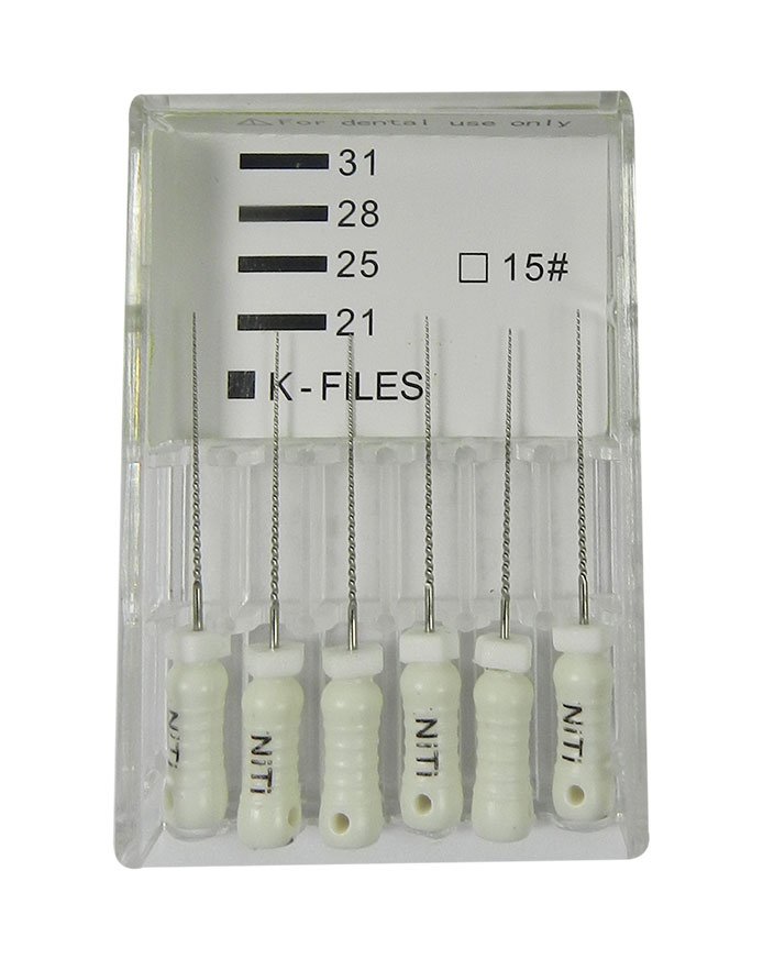 LD K Files endodontic instruments by LD Dental Disposables, size 10, Niti, 21mm length for root canal procedures