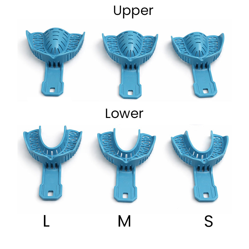 Blue LD Implant Impression Tray for dental impressions, disposable and designed for precision in dental procedures.