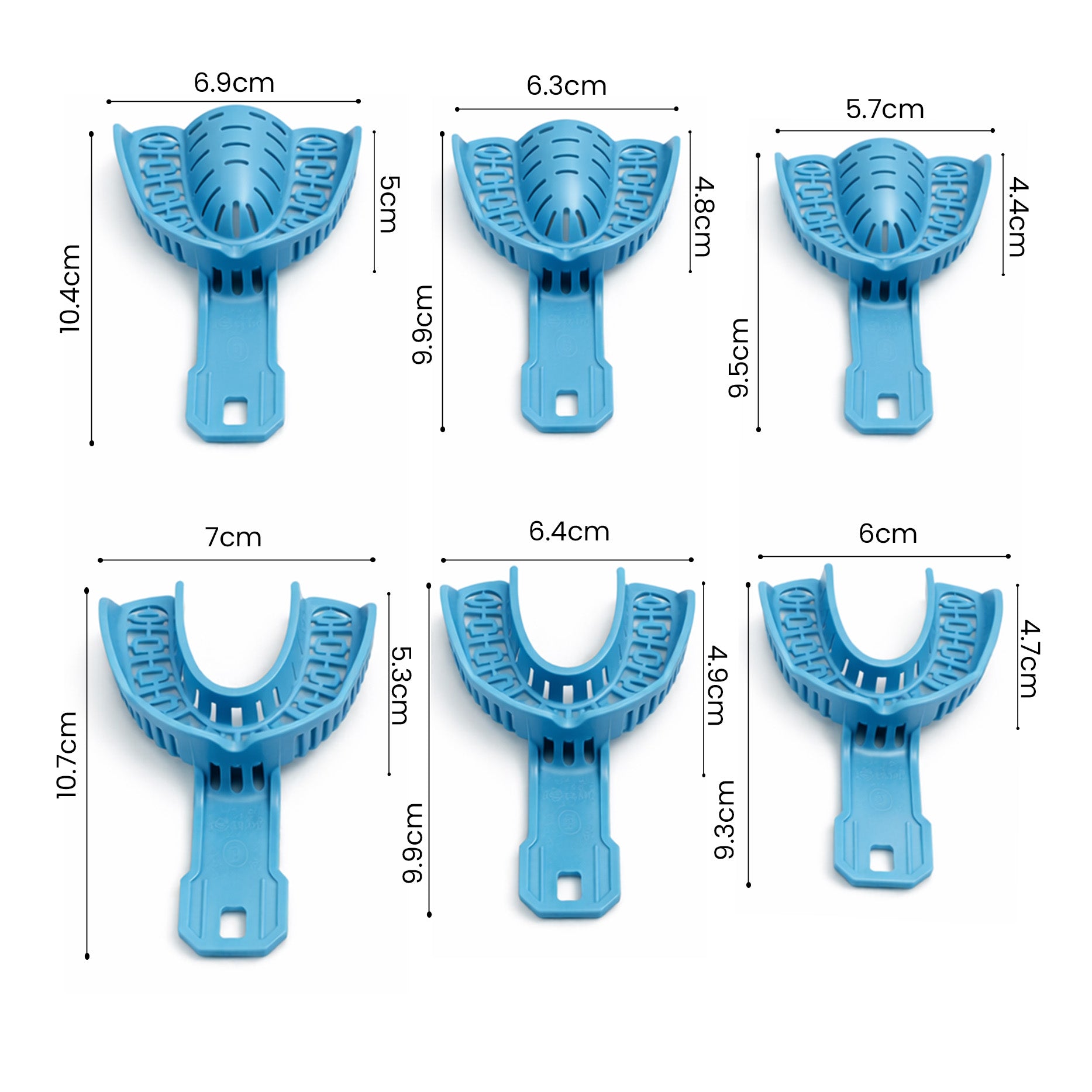Blue LD Dental Disposables implant impression tray for dental impressions, designed for accurate and comfortable use.
