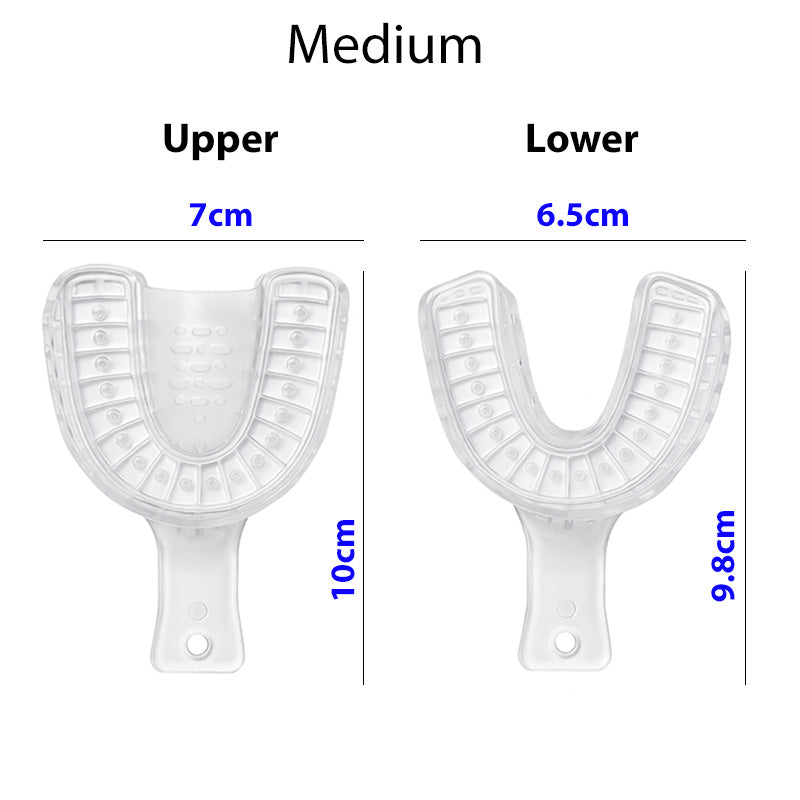 Transparent LD Dental Implant Impression Tray used for creating accurate dental impressions in prosthodontic procedures.
