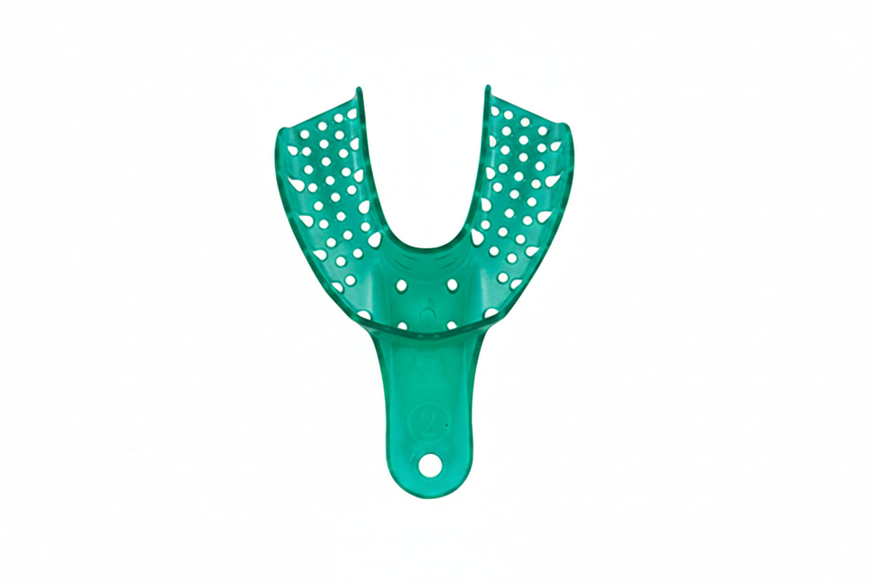 Set of 10 LD Venus Premium Dental Autoclavable Impression Trays for dental impressions, shown in a full set arrangement.