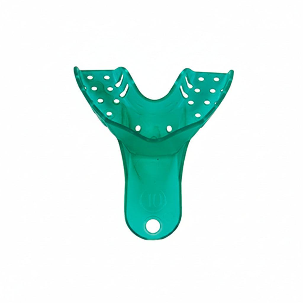 Set of 10 LD Venus Premium Dental Autoclavable Impression Trays for dental impressions, made of durable, sterilizable materials.