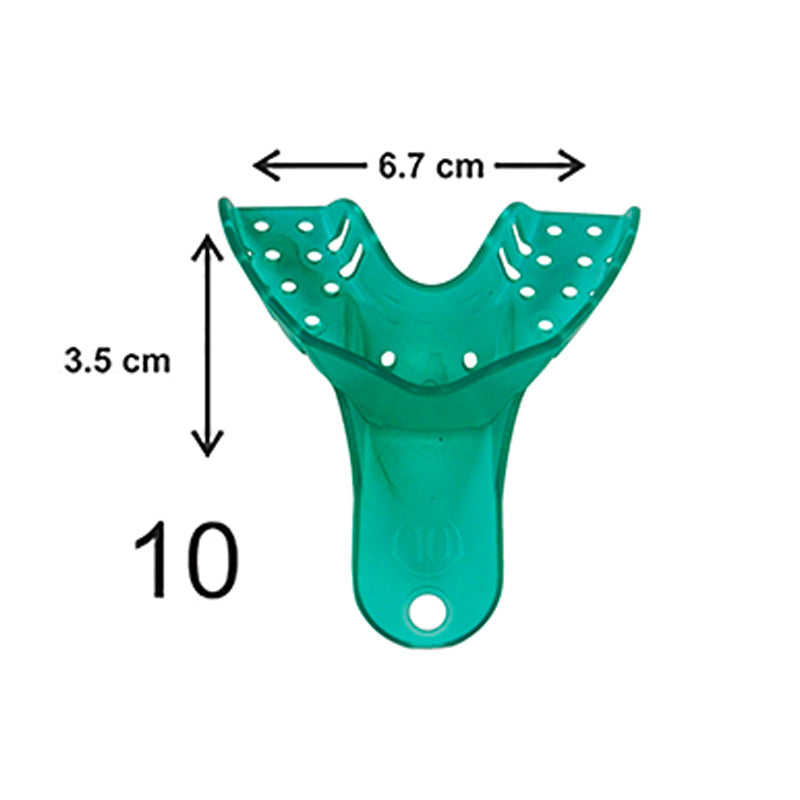 Set of 10 LD Venus Premium Dental Autoclavable Impression Trays for dental impressions, made of durable, sterilizable materials.