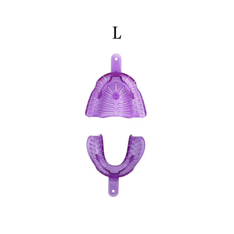 Pair of LD Nova Edentulous Impression Trays from LD Dental Disposables, used for dental impressions and impression materials.