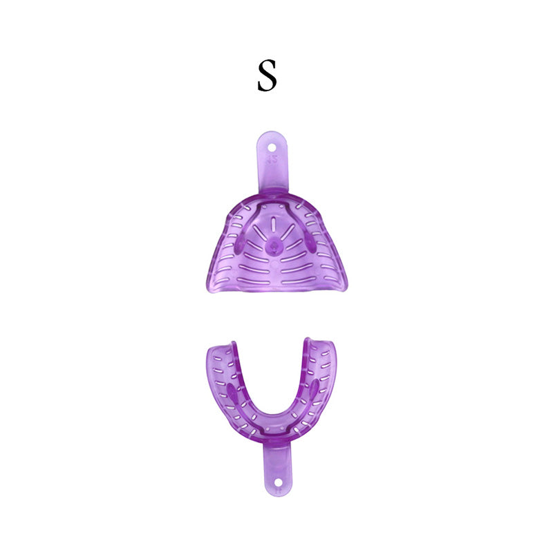 Pair of LD Nova Edentulous Impression Trays from LD Dental Disposables, used for dental impressions in impression tray procedures.