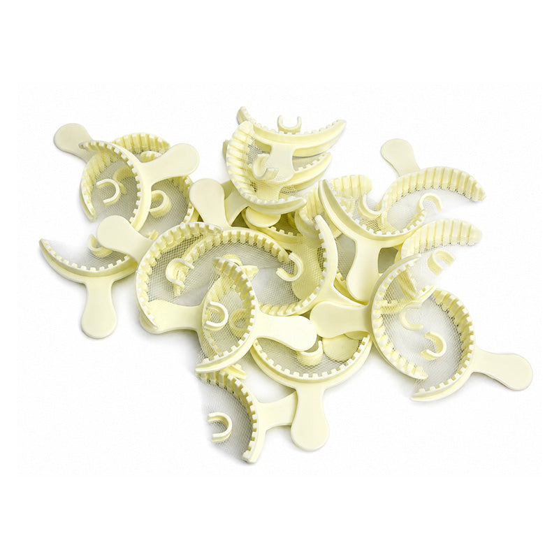 Set of 50 LD Dental Disposables bite registration and impression trays for small posterior dental impressions.