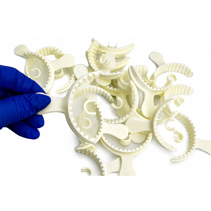 Set of LD Bite Registration and Impression Trays for dental impressions, 50-pack, small posterior size, disposable dental materials.