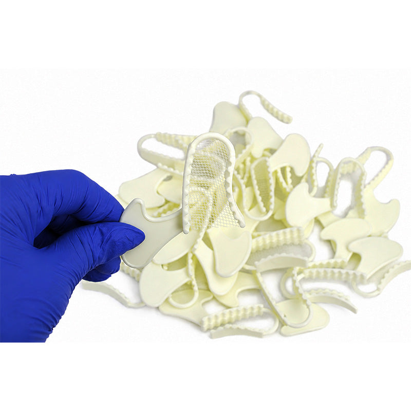 LD Dental Disposables bite registration and impression trays, small half-posterior size, 50-pack for dental impressions.