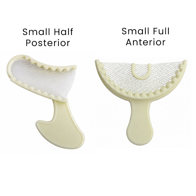 LD Dental Disposables bite registration and impression trays, small half-posterior size, in a 50-pack for dental impressions.