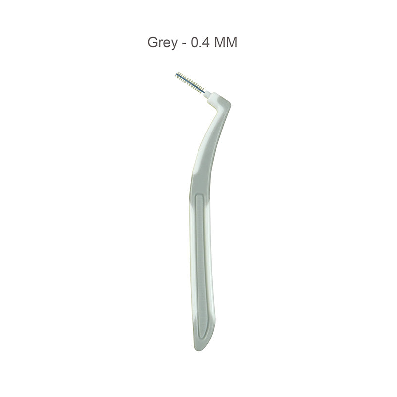 Pink LD L-shaped interdental brush set with 5 pieces, designed for effective cleaning between teeth and around dental appliances.