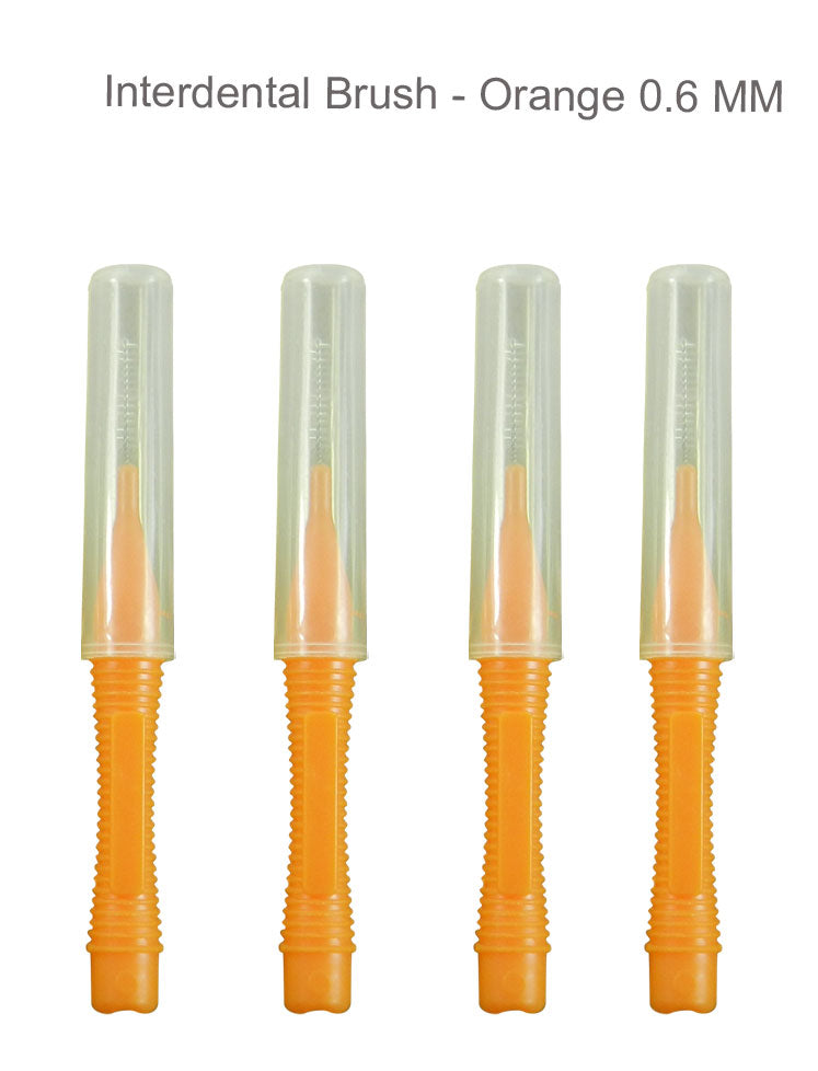 Yellow LD Ultra Interdental Brush 0.4mm, dental disposable interdental brush in a 32-pack, designed for effective plaque removal.