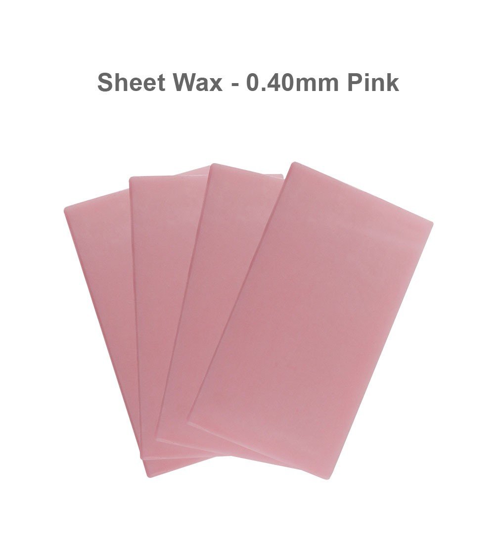Pink LD Sheet Waxes for dental laboratory use, measuring 170 x 95 mm, from LD Dental Disposables.