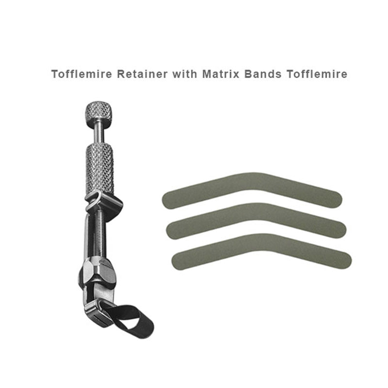 LD Dental Disposables Tofflemire Retainer with Matrix Bands for dental restorative procedures.