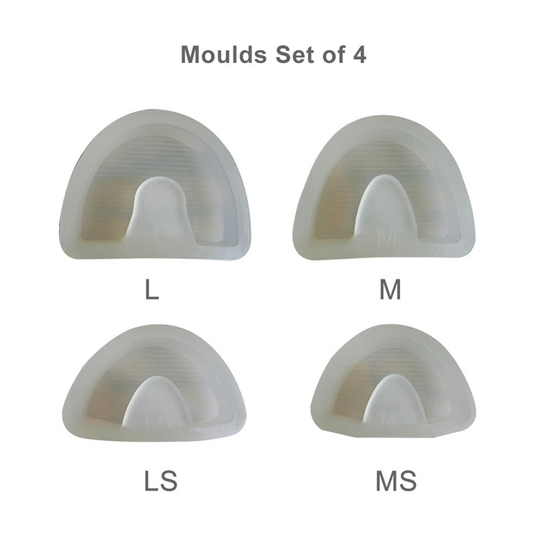 Set of three LD Silicone Impression Plaster Model Base Moulds for dental models, from LD Dental Disposables.