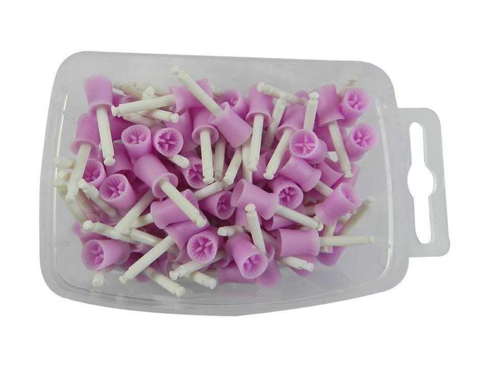 Polished LD Prophy Cups from LD Dental Disposables, dental prophy cups used for polishing teeth during dental cleanings.
