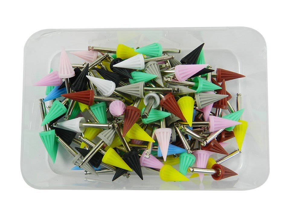 LD Prophy Cups Umbrella, dental finishing accessory, plastic cup used with prophy brushes for dental cleaning.