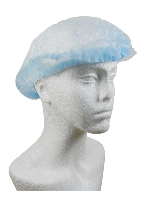 Blue LD Bouffant Caps for protection, disposable hair covers from LD Dental Disposables, 100-pack for safety and hygiene.