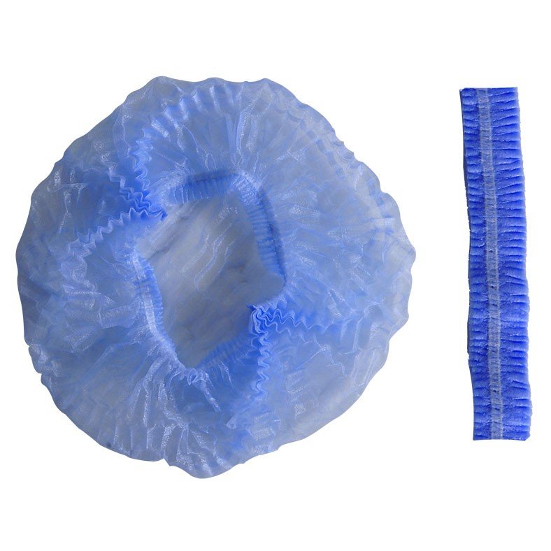 Blue LD Bouffant Caps for protection, 100-pack, disposable dental caps by LD Dental Disposables, lightweight and breathable head covers.