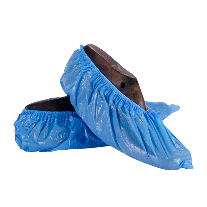 LD Plastic Disposable Shoe Cover for protection, made by LD Dental Disposables, shown in a clear image with a white background.