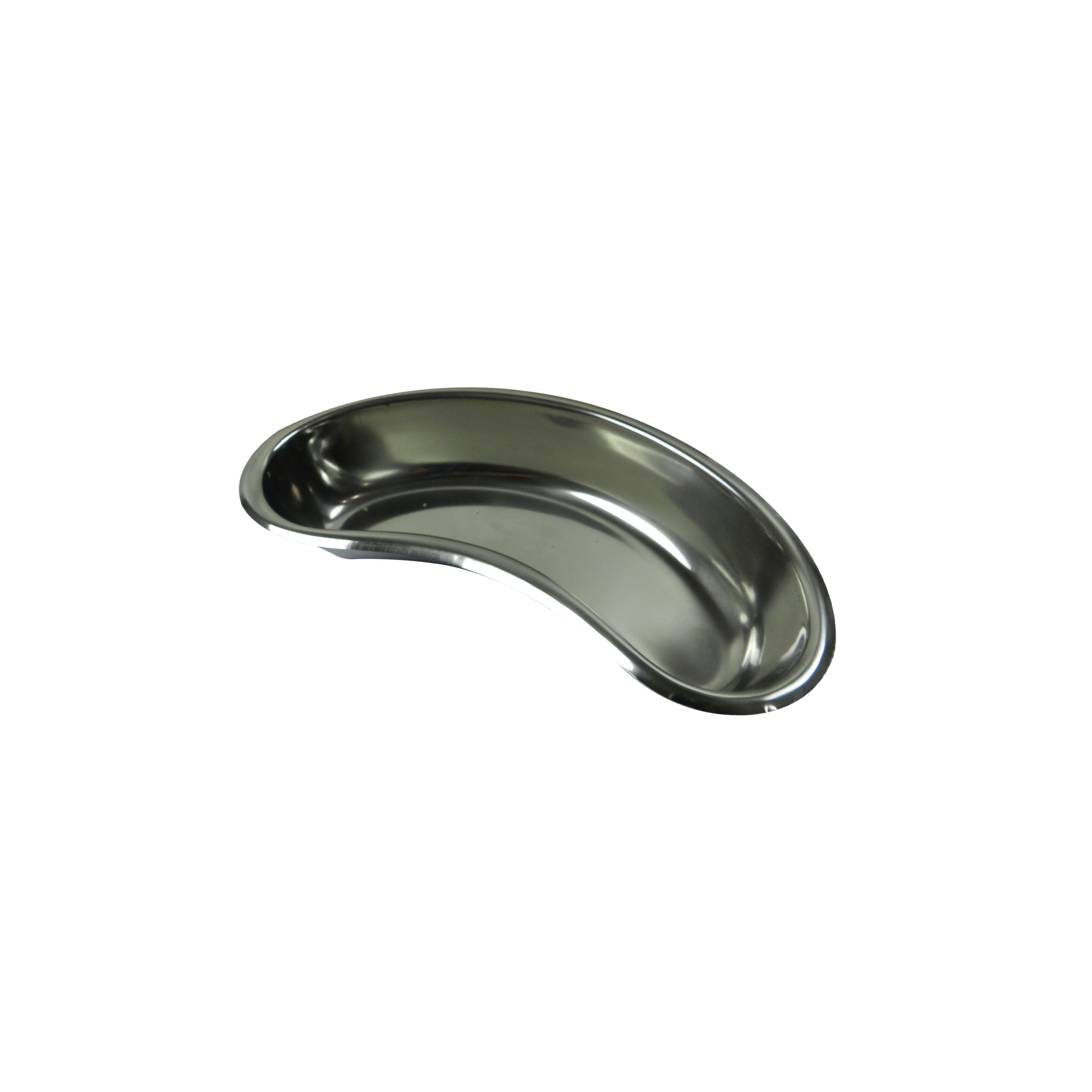 Stainless steel LD Dental Disposables 6-inch kidney tray, setup tray for dental procedures, with a smooth, shiny surface.
