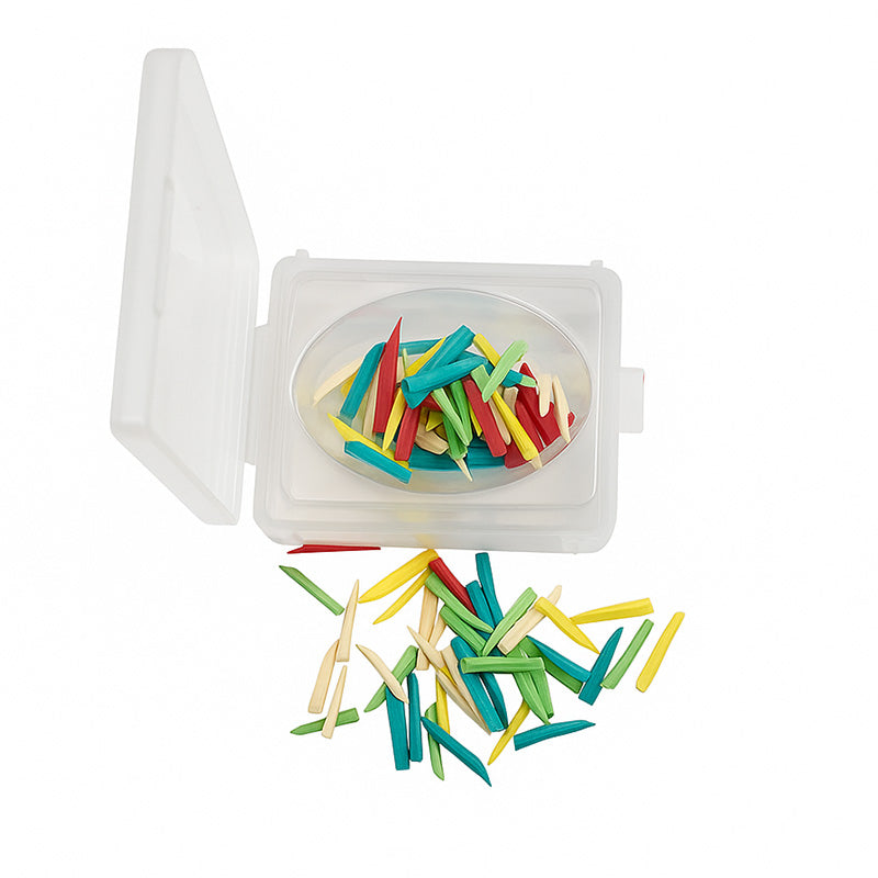 LD Dental Wooden Wedges, a pack of 100 disposable dental wedges made of wood, used for stabilizing dental restorations.