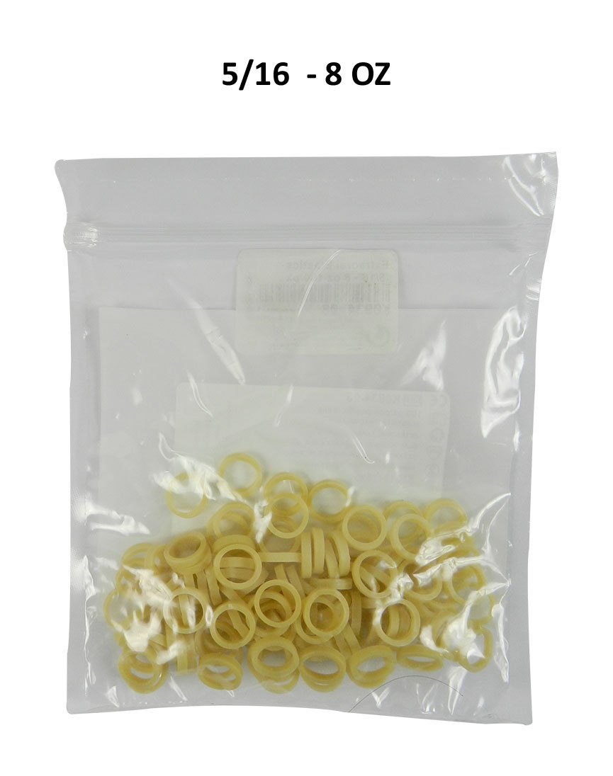 Leone S.p.a extraoral elastics, size 1/4-8 oz, used for orthodontic support and dental treatment, shown in the image.