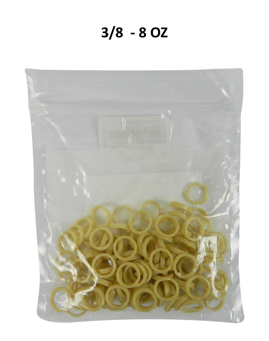 Leone s.p.a Extraoral Elastics, size 1/4, 8 oz, showing clear, flexible orthodontic elastics used for bite correction.