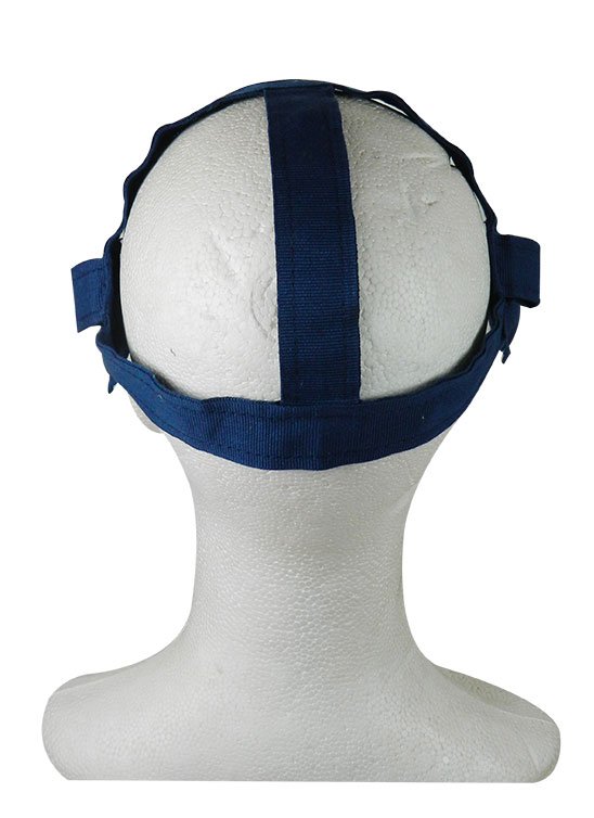Leone s.p.a highpull headgear with adjustable straps and padding, designed for horse riding and equestrian use.