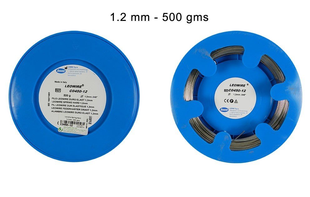 Leone s.p.a Leowire round spring hard laboratory wire, 0.5mm, 50m length, with 1800-2000 N/mm² tensile strength.