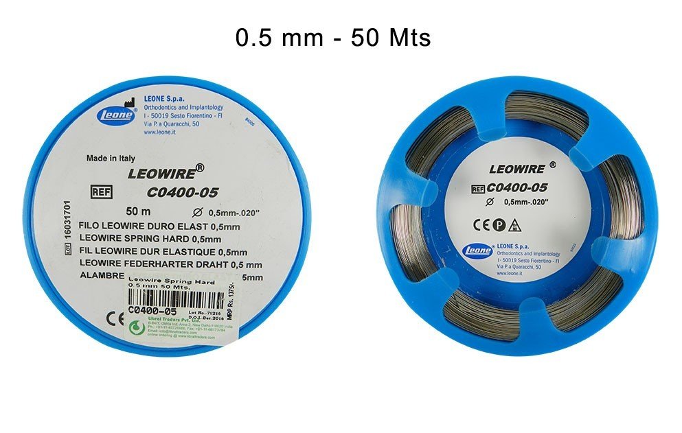 Leone Leowire Round Spring Hard Wire laboratory wire, 0.5mm, 50m, high tension steel by Leone S.p.a.