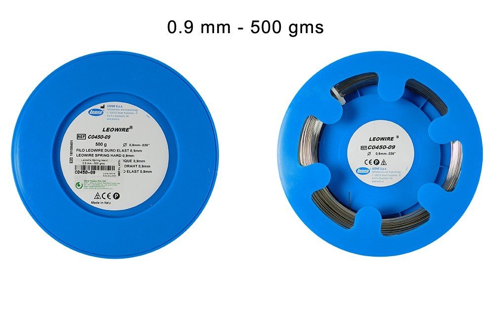 Leone Leowire Round Spring Hard Wire, 0.5mm, 50m, laboratory wire by Leone s.p.a, with 1800/2000 N/mm² tensile strength