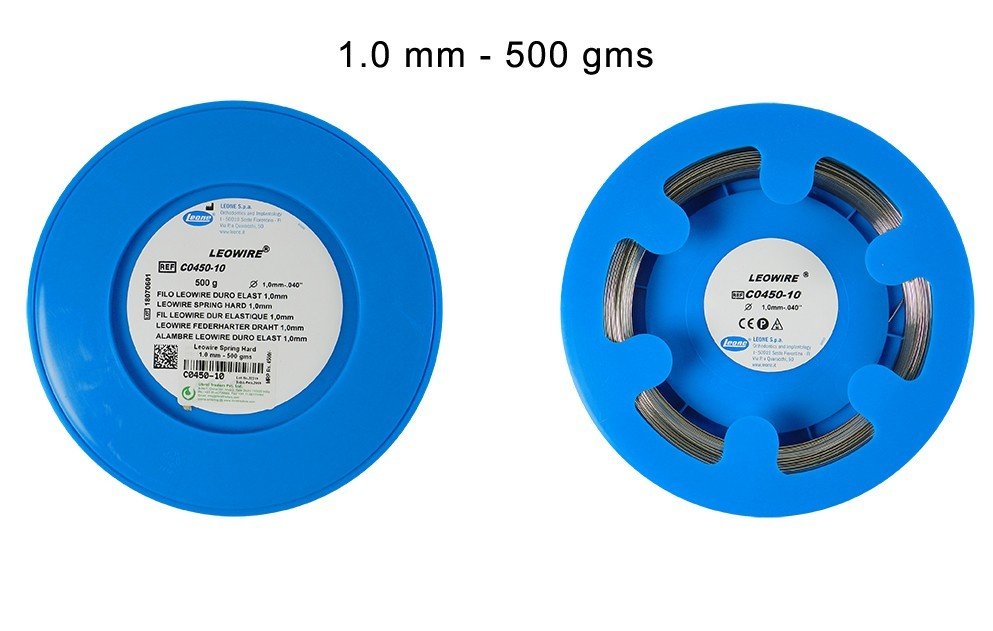 Leone s.p.a laboratory Leowire round spring hard wire, 0.5mm diameter, 50 meters, with 1800-2000 N/mm² tensile strength.