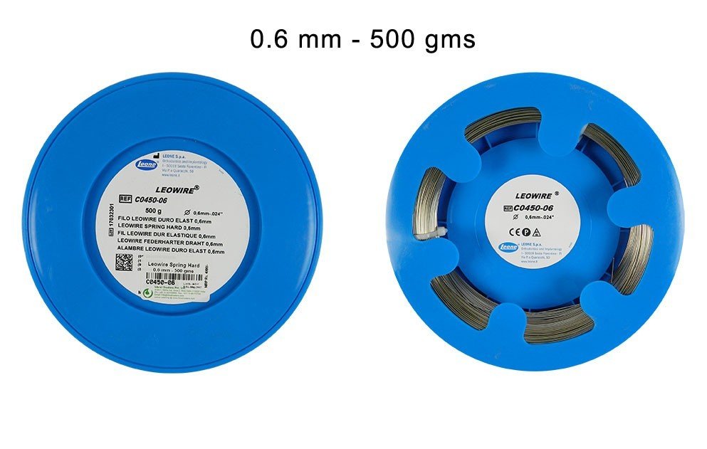 Leone s.p.a laboratory Leowire round spring hard wire, 0.5mm diameter, 50 meters, with 1800-2000 N/mm² strength.