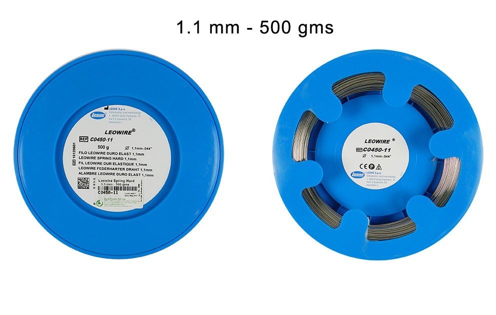 Leone Leowire round spring hard laboratory wire, 0.5mm diameter, 50m length, with 1800-2000 N/mm² strength, Leone s.p.a.