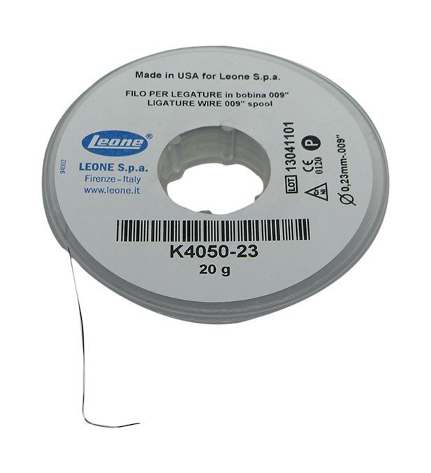 Leone s.p.a. Ligature Wire 20 Gms spool, dental orthodontic ligature wire and forms, silver-colored, compact spool, for orthodontic use