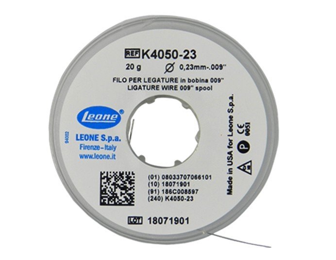 Leone S.p.a. Ligature Wire 20 Gm spool, dental ligature wire and forms, thin metal wire used in orthodontic treatments