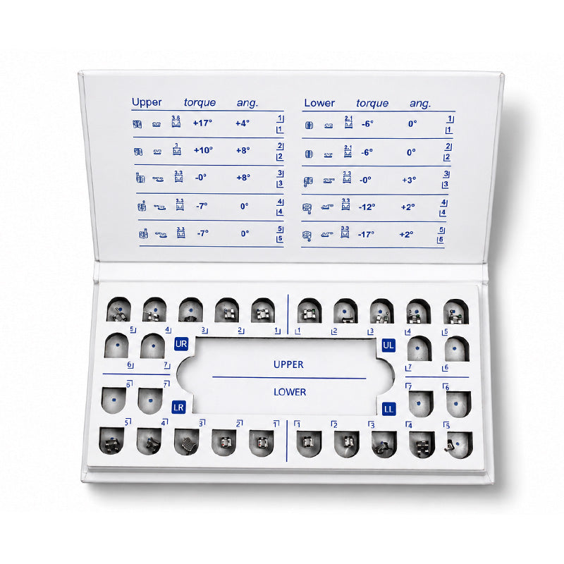 Leone Roth MBT Midi Mini Orthodontic Metal Brackets set with 20 high-precision orthodontic brackets for dental braces.