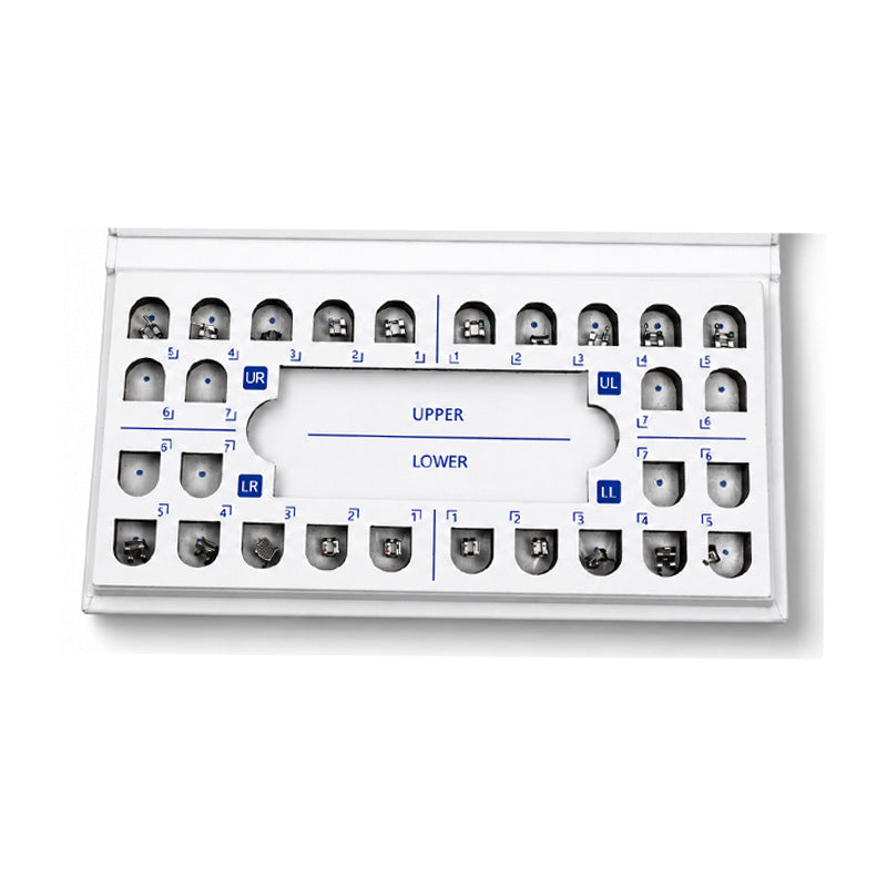 Leone Roth MBT Midi Mini Orthodontic Metal Brackets kit with 20 high-precision dental brackets for orthodontic treatment.