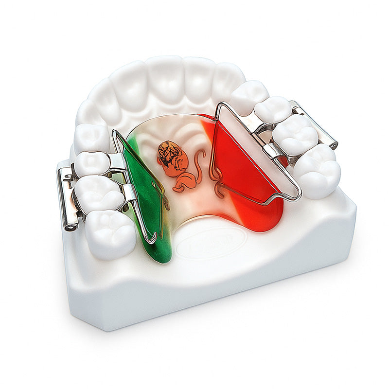 Leone Rapid Molar Distalizer 1 Set, orthodontic rapid expander device with brackets and wires for dental correction.