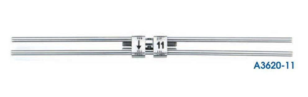 Leone Baby Expander Screws with Double Arms, 11mm, rapid orthodontic expanders from Leone s.p.a, shown with metal screw and arms.