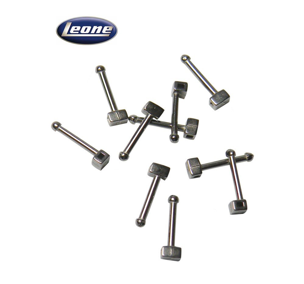 Leone s.p.a weldable crimpable closed hooks for arch, 019 x 025, used in orthodontic and dental arch wire applications.