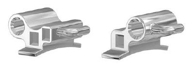 Leone S.p.a. Edgewise/Roth non-convertible .018 molar weldable tubes for orthodontic braces, shown in a 5-pack.