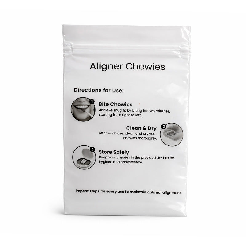 Libral empty zip bags for aligner chewies, size 3.5" x 5.25", 100-pack, used as accessories thermoforming material.