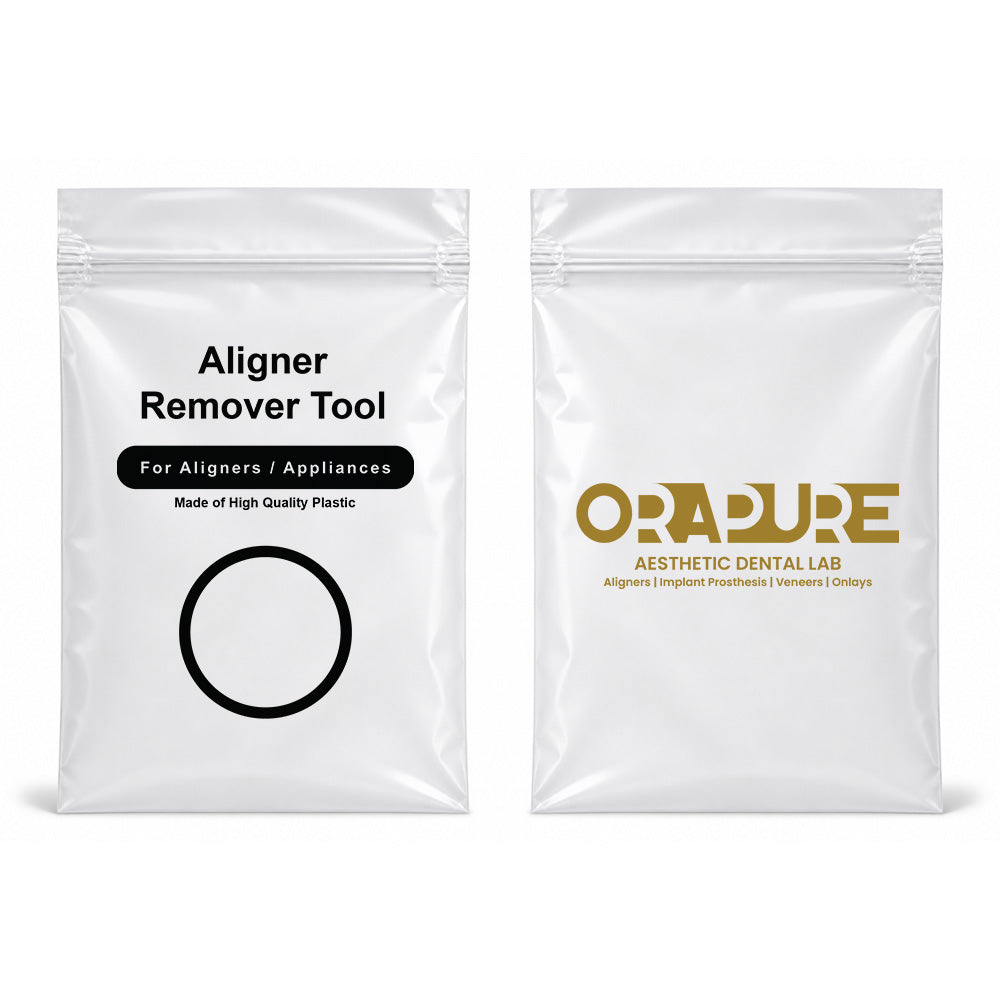 Libral brand empty zip bags for aligner removal tools, 3x5 inches, pack of 100, clear thermoforming accessory storage.